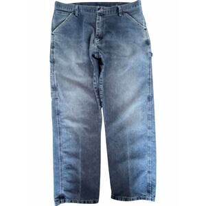 Wrangler Carpenter Jeans Mens 36x30 Blue Denim Workwear Utility Pants